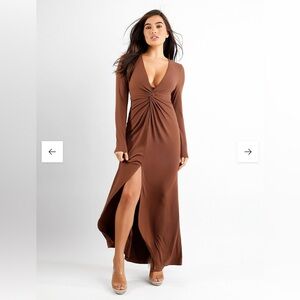 🆕 Shapewear Dresses Long Sleeve Split in brown size XL but fits like small large